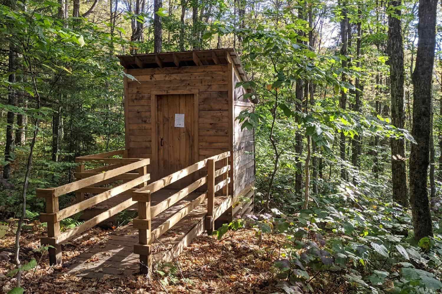 wooden privy for going to the bathroom on the long trail.