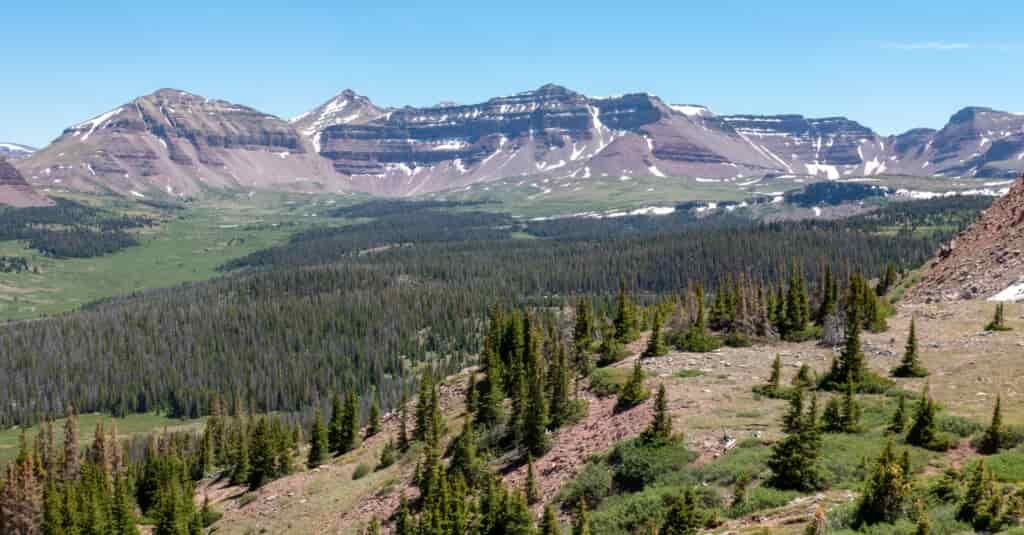 Scenic panorama of the High Uintas mountains in NE Utah