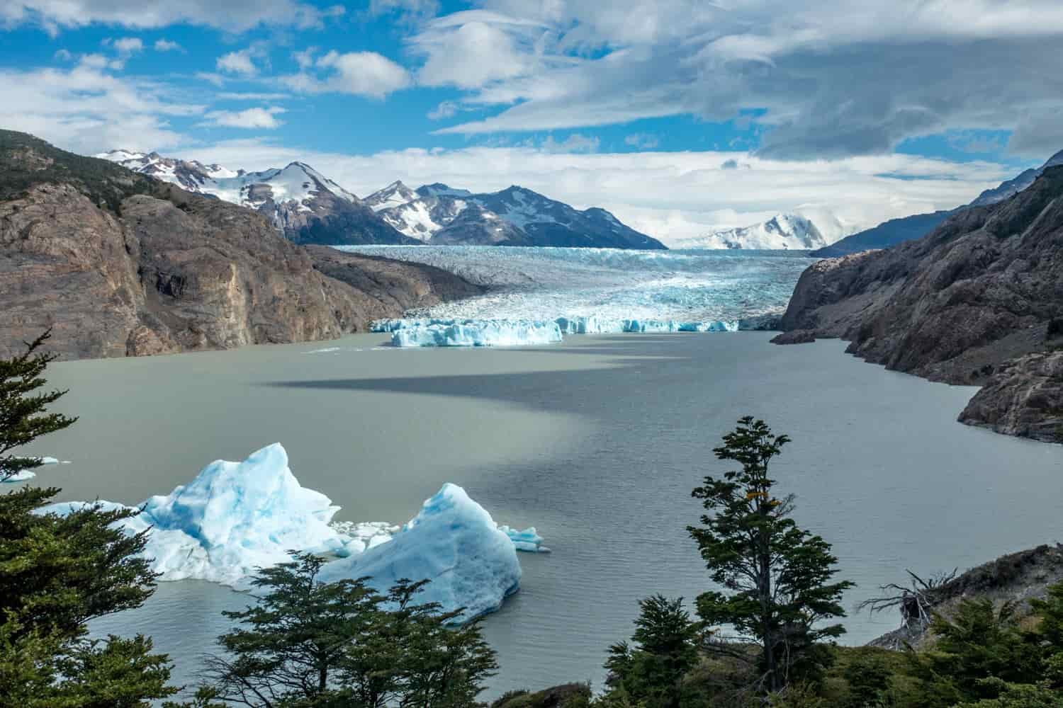 A glaciated lake in the Torres del Paine