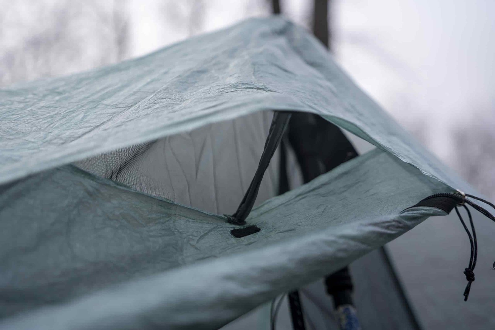 a view of a vent on a tent
