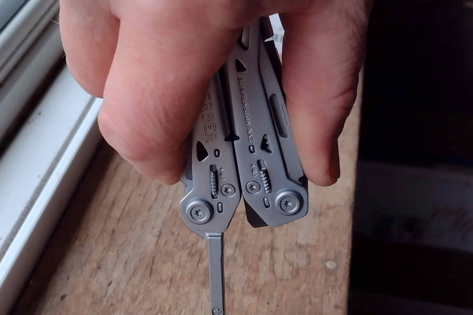 Closeup of the Gerber Suspension NXT with its driver extended.