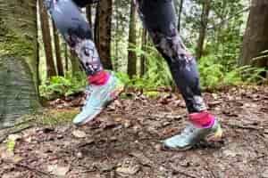 La Sportiva Women's Bushido III close up on trail
