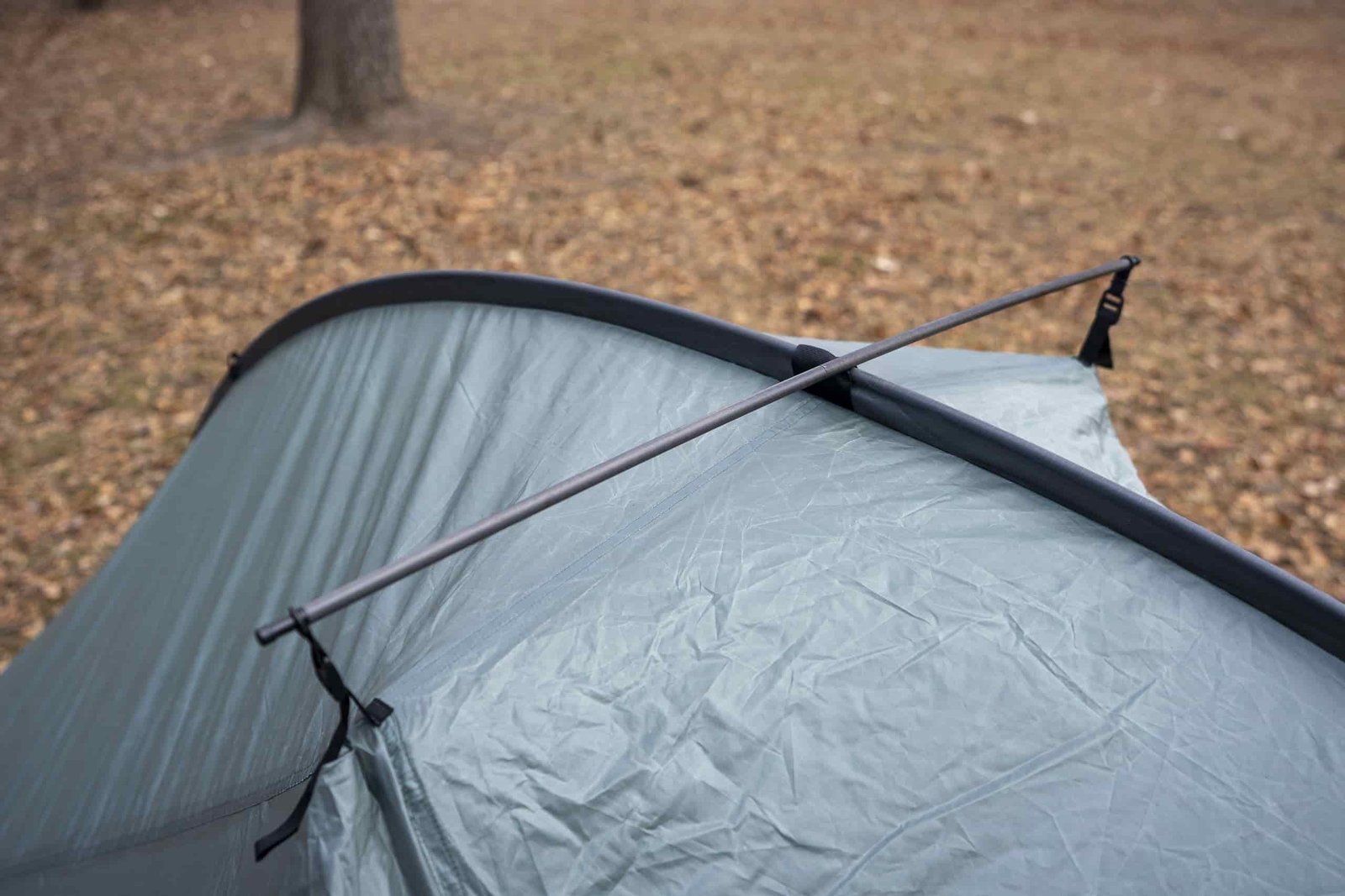 an arched pole and cross pole for a tent intersect