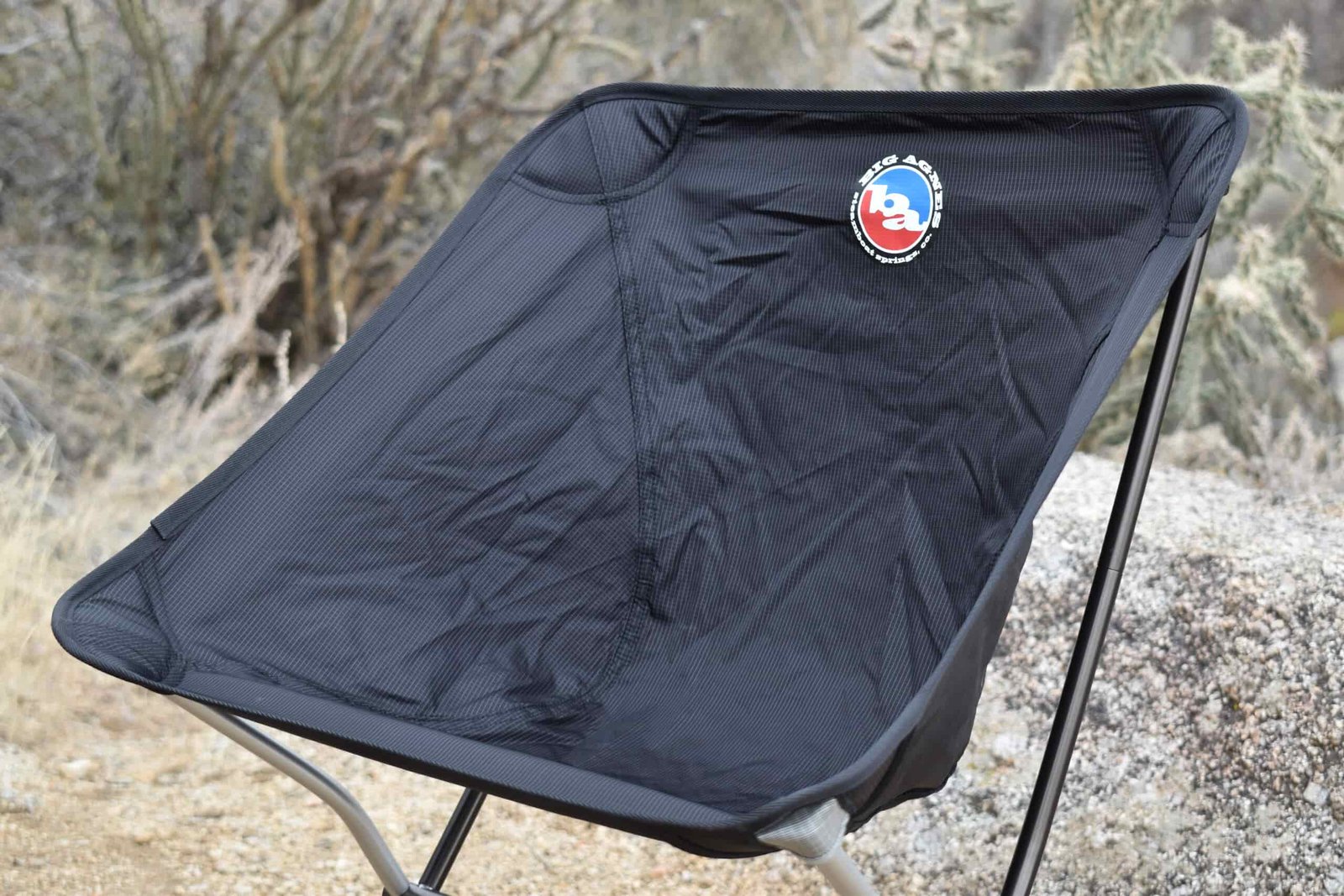 close up of the wide and roomy scoop seat of the Big Agnes Skyline chair