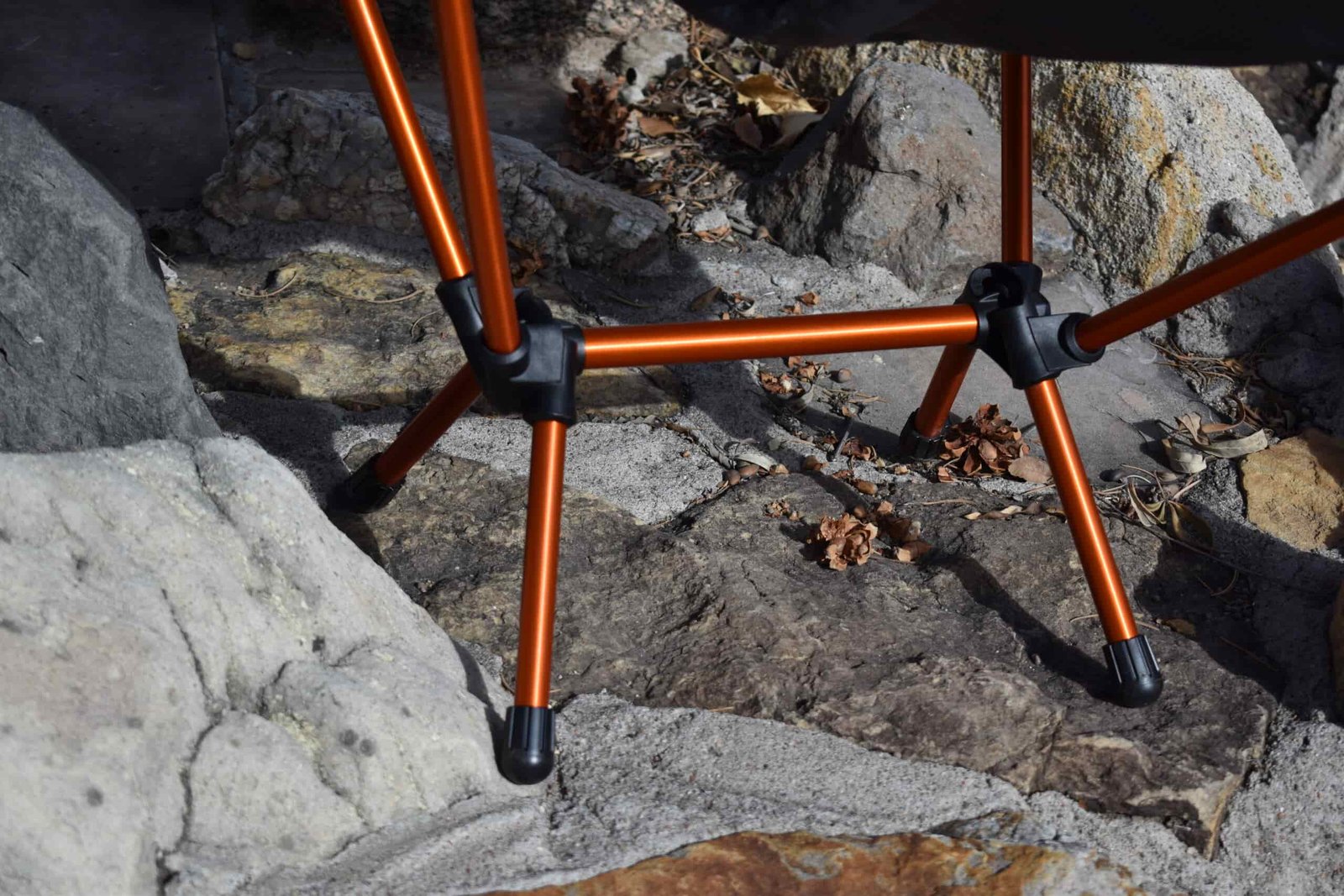 Close up of the frame of the REI Flexlite Air Chair