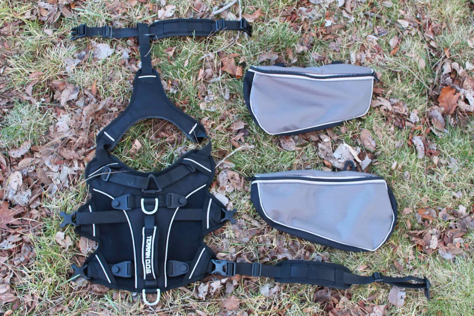 The Terrain Dog Lightweight Adventure Pack laid out on the ground