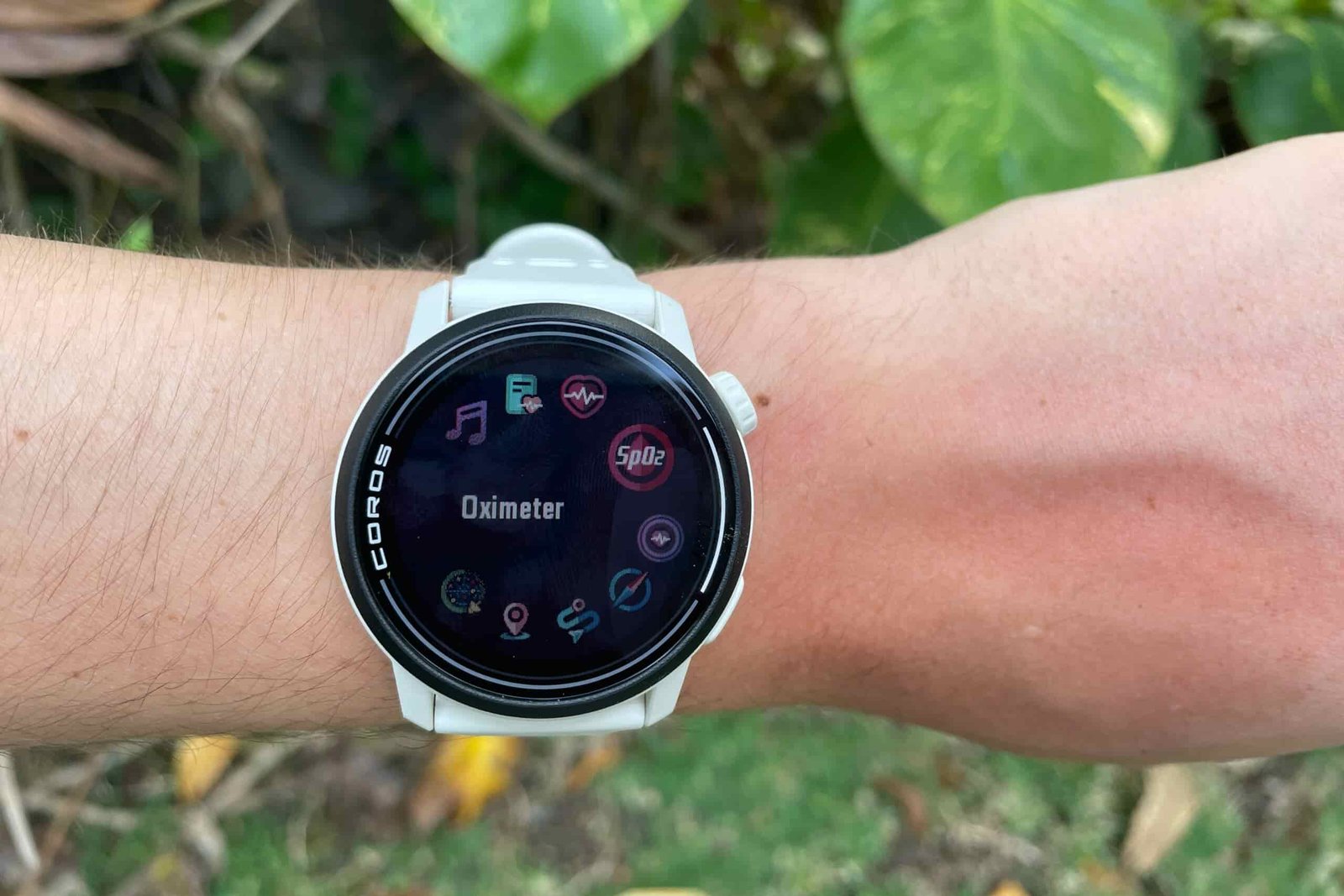 A watch face showing the oximeter function.