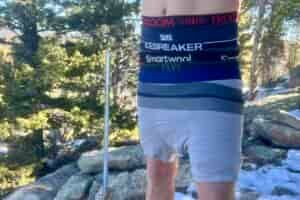 A guy wearing many pairs of underwear